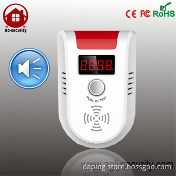 wall mounted lpg gas leak detector alarm with high reliability sensor